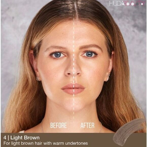 HUDA BEAUTY -  NWT #BombBrows Full & Fluffy Fiber Gel in #4 Light Brown - Picture 8 of 11